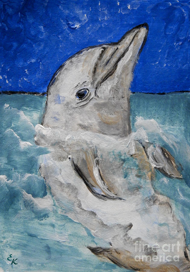 Mammal Painting - Dolphin by Ella Kaye Dickey