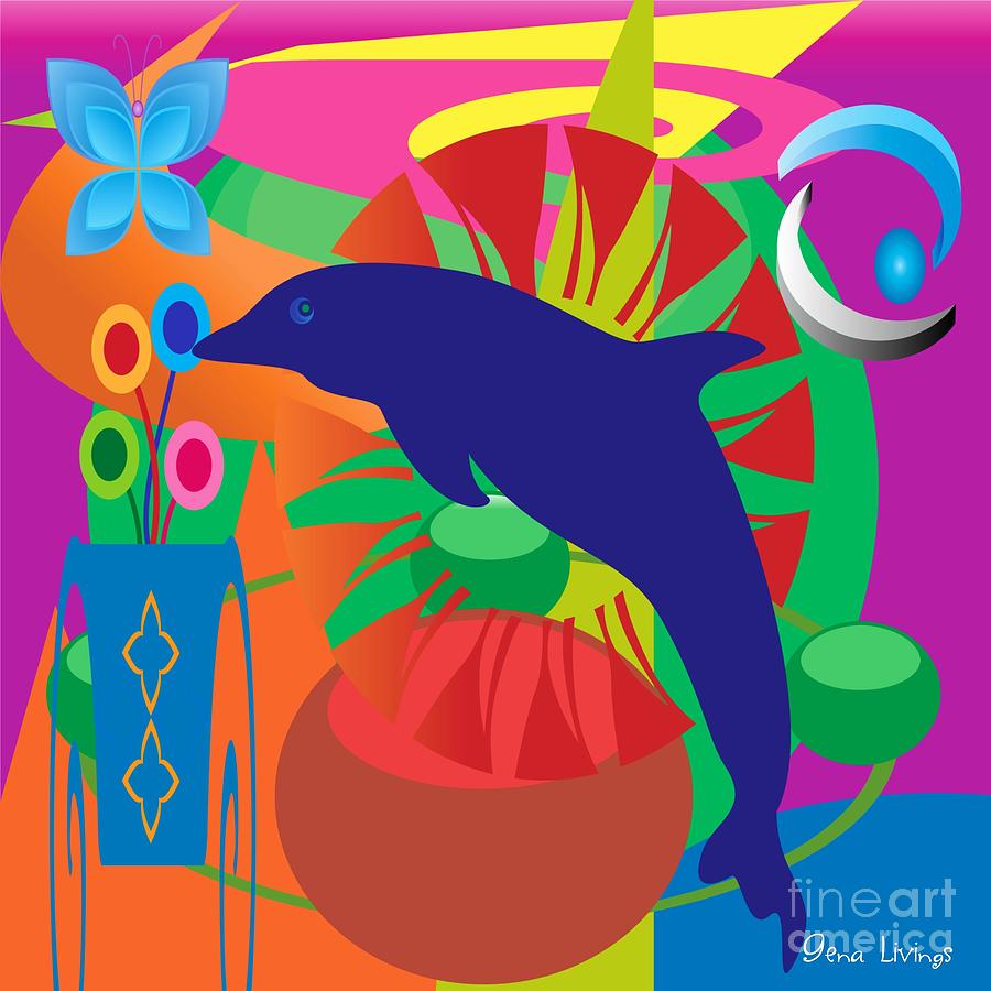 Dolphin Escape Digital Art by Gena Livings