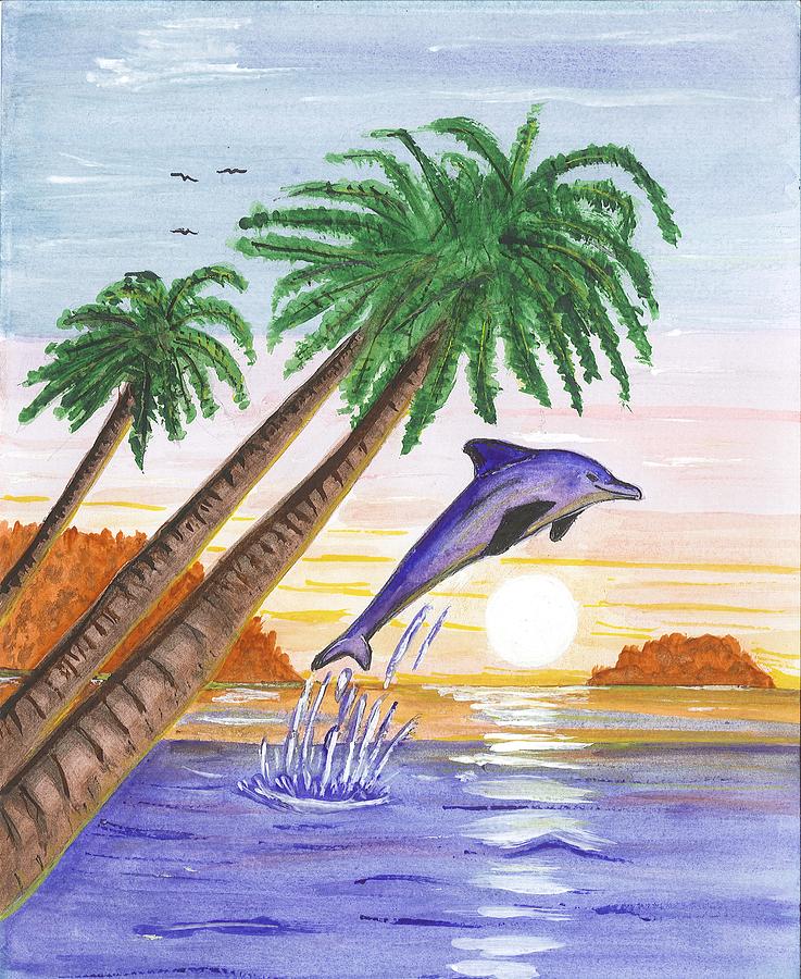 Dolphin Jumping Painting by Sea Sons Home and Life