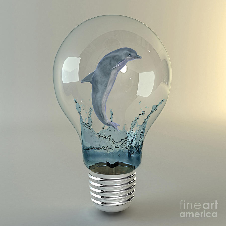 Cool Mixed Media - Dolphin Play by Marvin Blaine