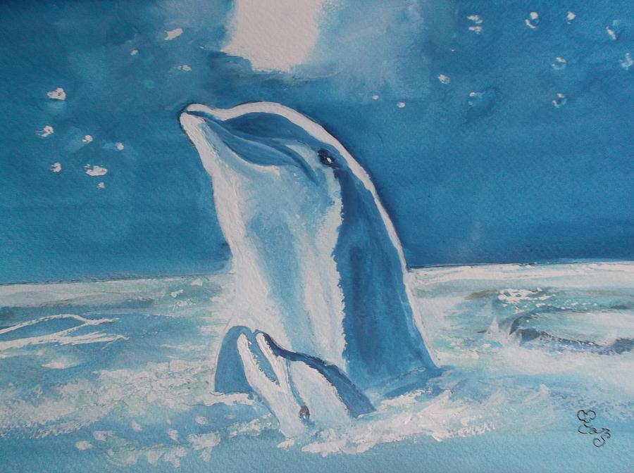 Dolphins Painting by Carole Robins