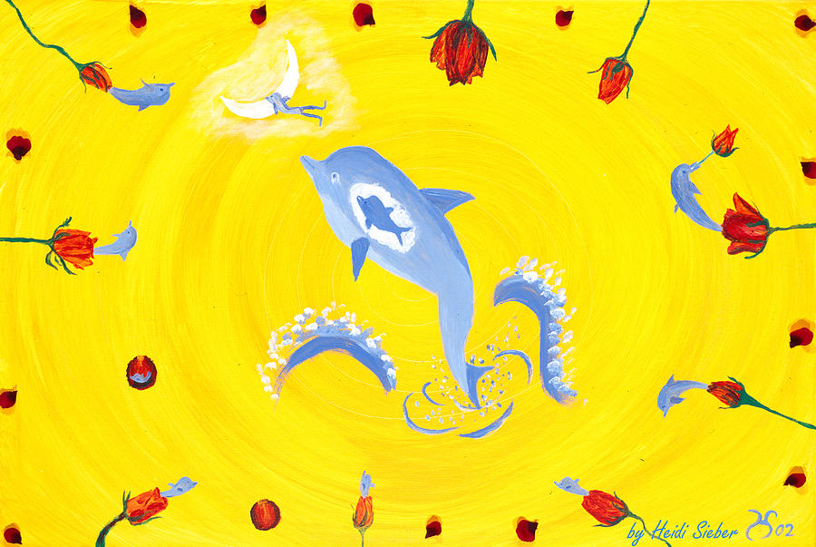 Dolphins joy Painting by Heidi Sieber