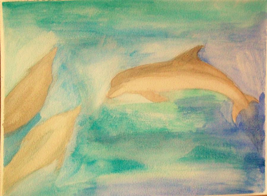 Sea Life Painting - Dolphins by Mark Richard Luther