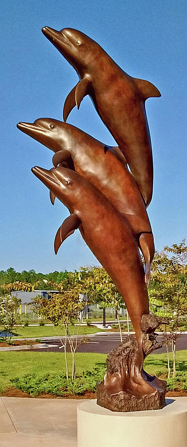 Dolphins Statue at Alabama Welcome Center Digital Art by Marian Bell ...