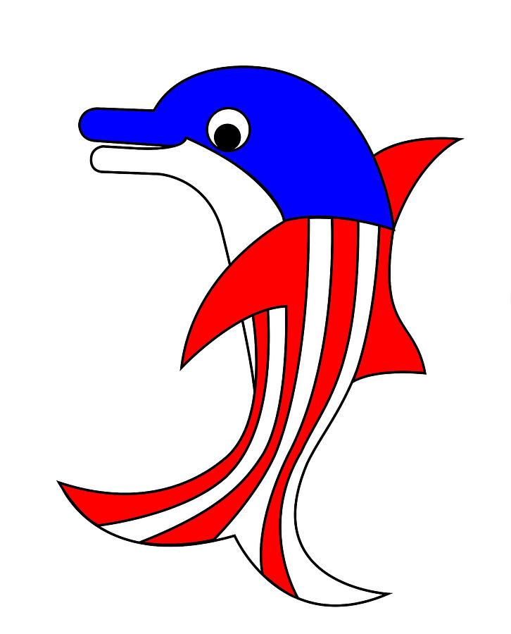 Dolphin Digital Art - Dolphy the American Dolphin by Asbjorn Lonvig