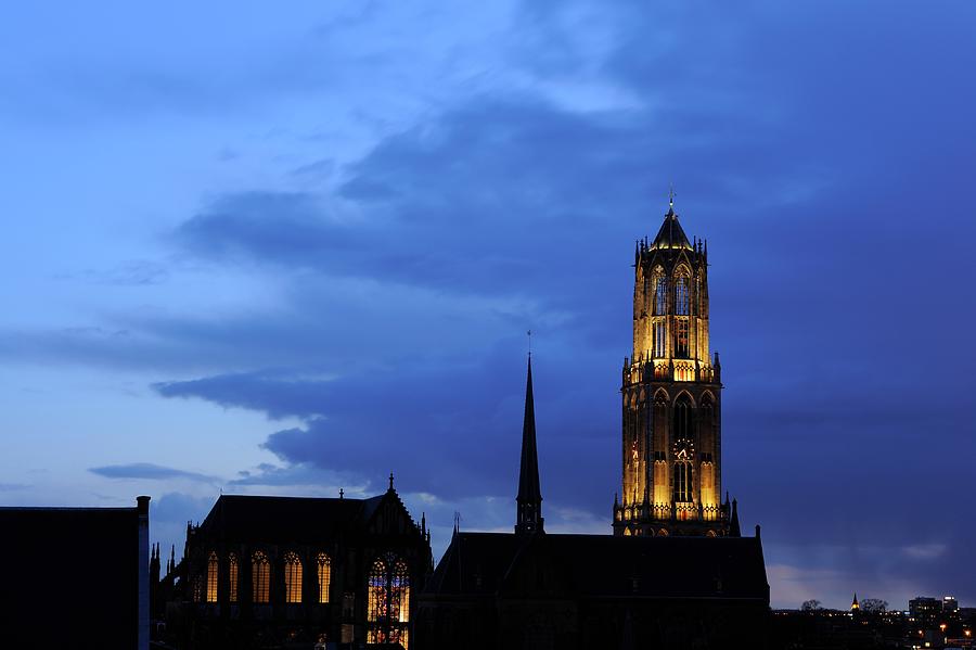 Dom Church and Dom Tower in Utrecht at dusk 269 Photograph by Merijn Van der Vliet