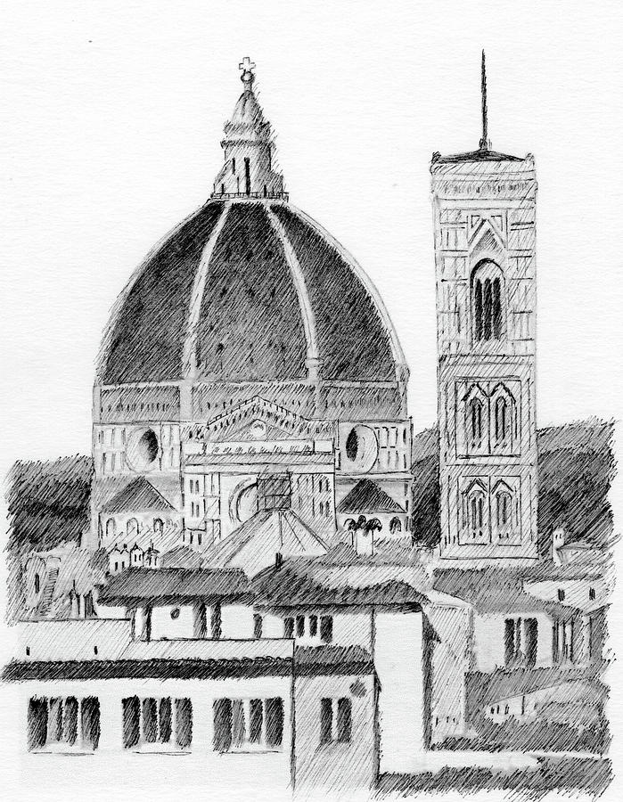 Duomo Florence Drawing by Al Intindola