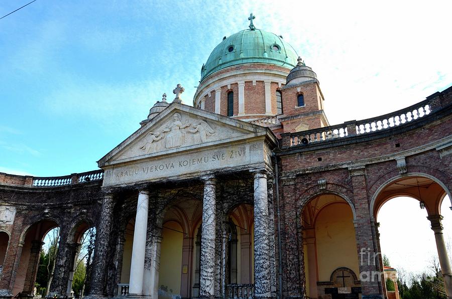 Dome and entrance archway frieze Mirogoj Cemetery Park Zagreb Croatia Photograph by Imran Ahmed