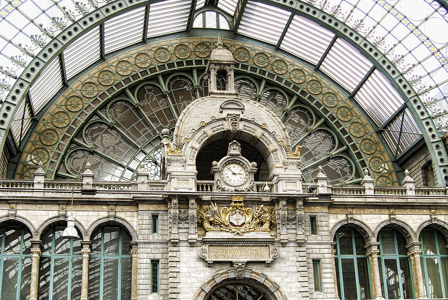 Architecture Photograph - Dome of Antwerp Train Station by Phyllis Taylor