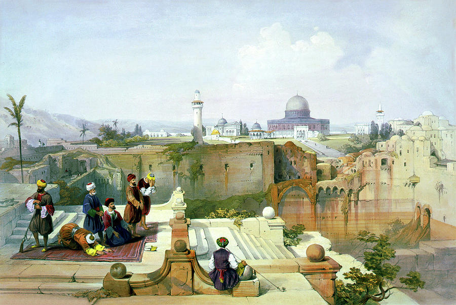 Dome of the Rock in the background Digital Art by Munir Alawi