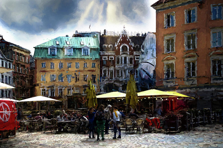 Dome Square/Old Riga Latvia  Mixed Media by Aleksandrs Drozdovs