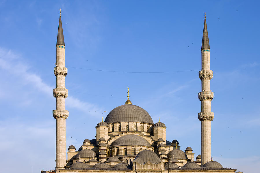 Domes and Minarets of New Mosque in Istanbul Photograph by Artur Bogacki