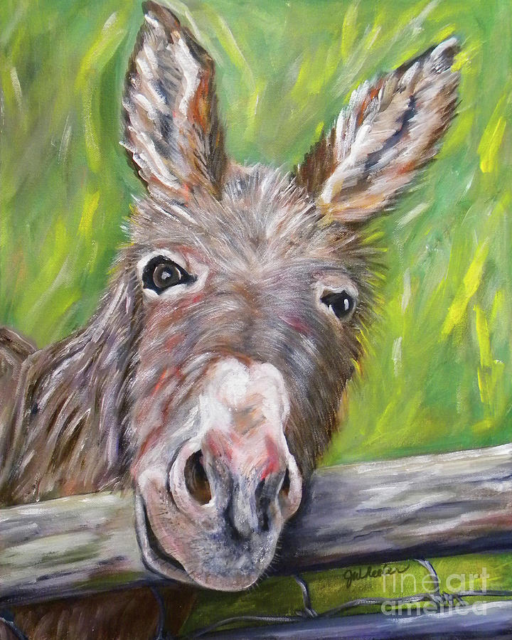 Dominic the Donkey Painting by JoAnn Wheeler