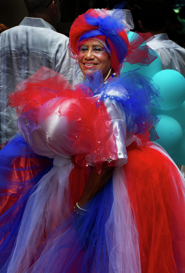 Dominican Day NYC 2018 Woman in Costume Photograph by Robert Ullmann