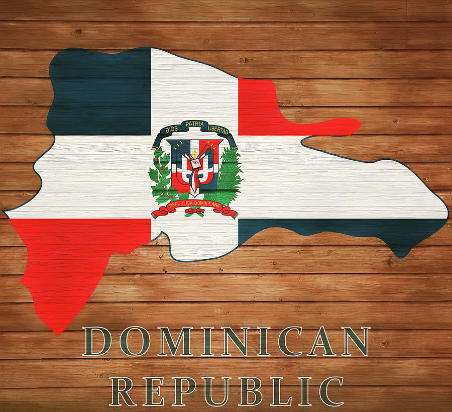 Dominican Republic Rustic Map On Wood Mixed Media by Dan Sproul