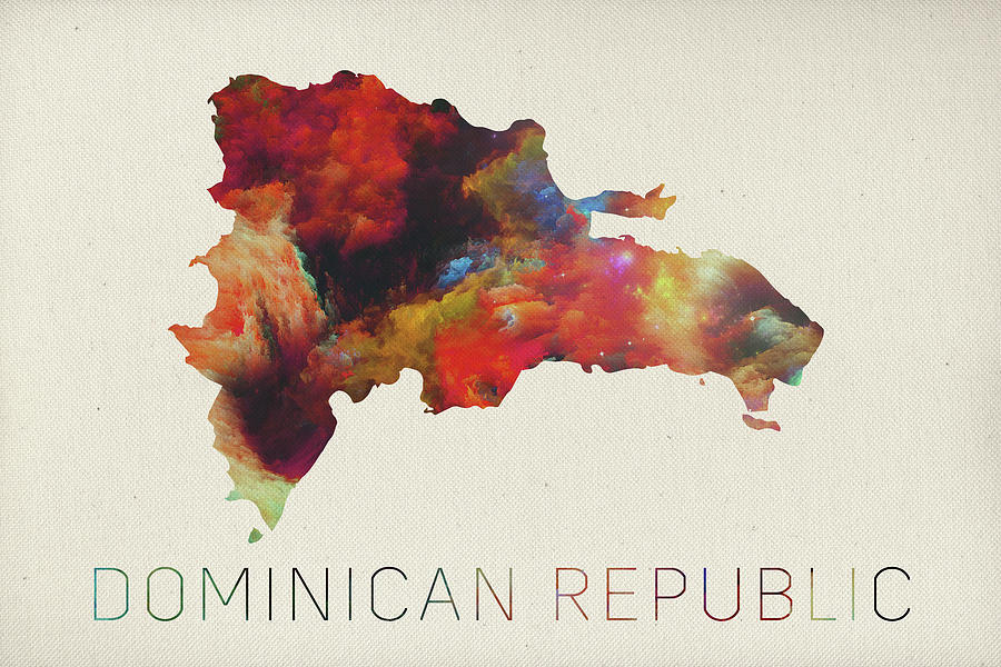 Dominican Republic Watercolor Map Mixed Media by Design Turnpike Fine