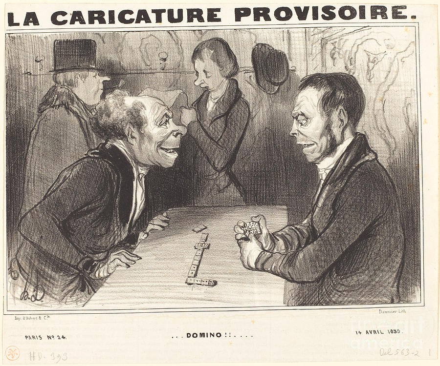 Domino!! Drawing by Honor? Daumier - Fine Art America