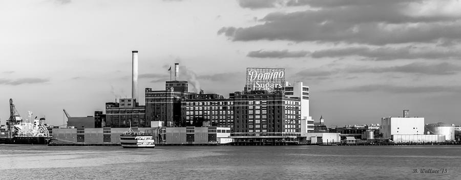 Domino Sugars - Grayscale Photograph by Brian Wallace
