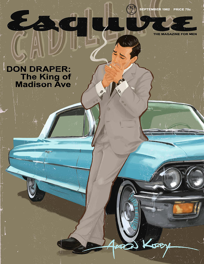 Vintage Painting - Don Draper in Esquire by Aaron Kirby