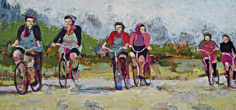 Bicycle Painting - Don Waynes Ladies by Erin Barker
