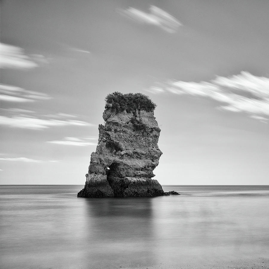 Black And White Photograph - Dona Ana Praia. Algarve. Portugal by Guido Montanes Castillo