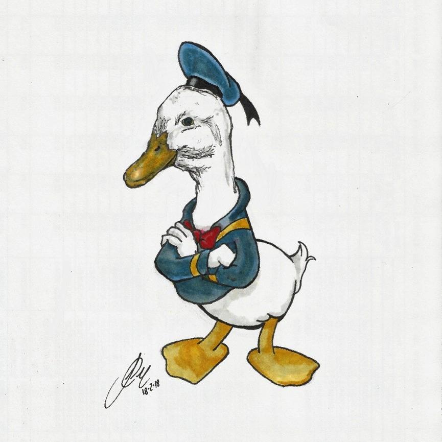 Ron Dias Hand Drawing Signed Authentic Sketch Of Donald Duck Disney Mickey  Mouse - Inscriptagraphs Memorabilia - Inscriptagraphs Memorabilia