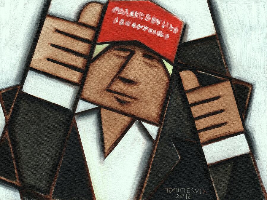 Donald Trump Red Hat Thumbs Up Art Print Painting by Tommervik