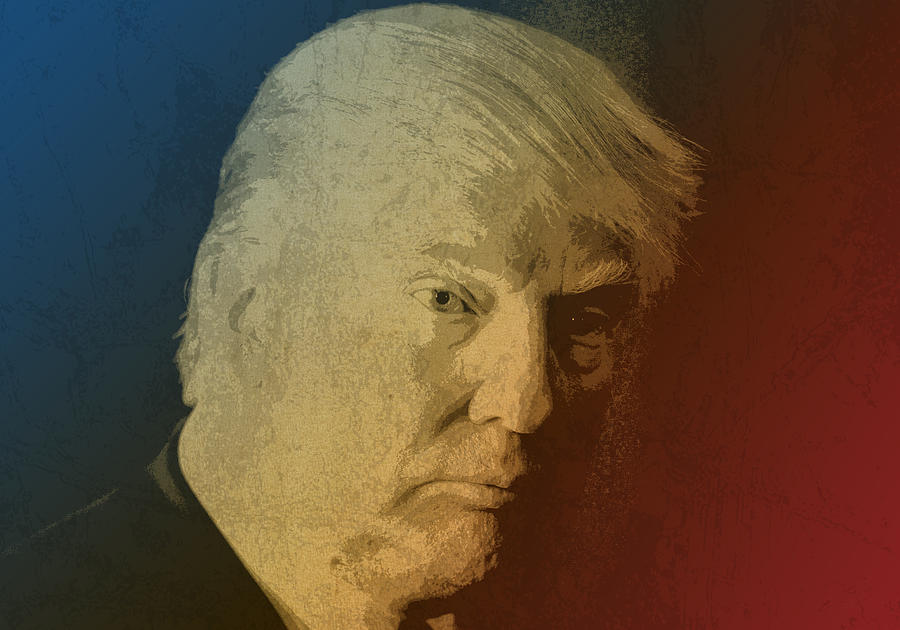 Donald Trump Watercolor Portrait Mixed Media by Design Turnpike