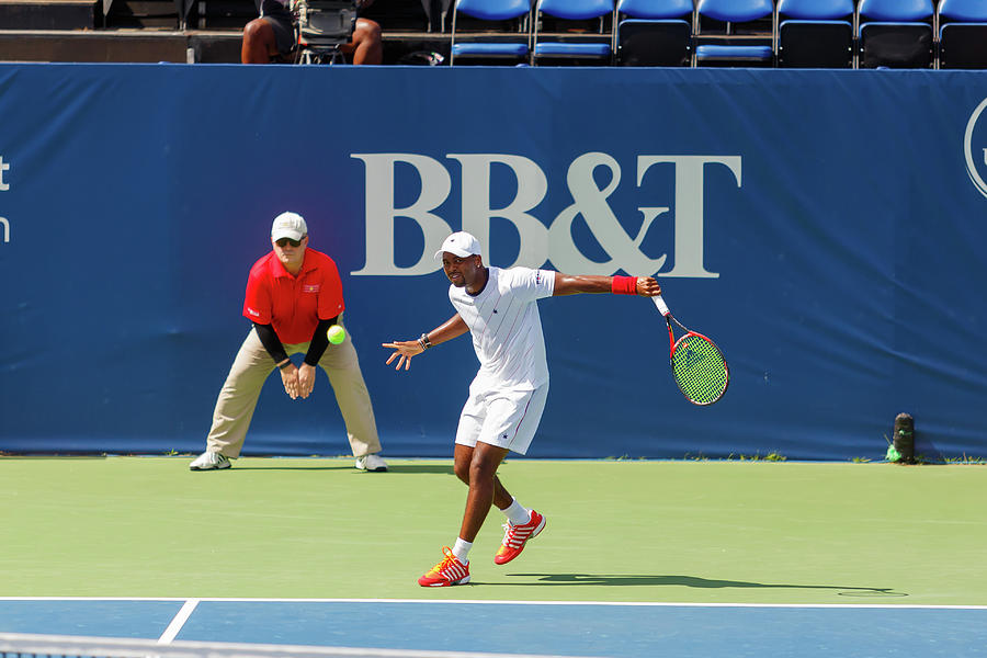 Donald Young Plays In The Winston-salem Open. Photograph