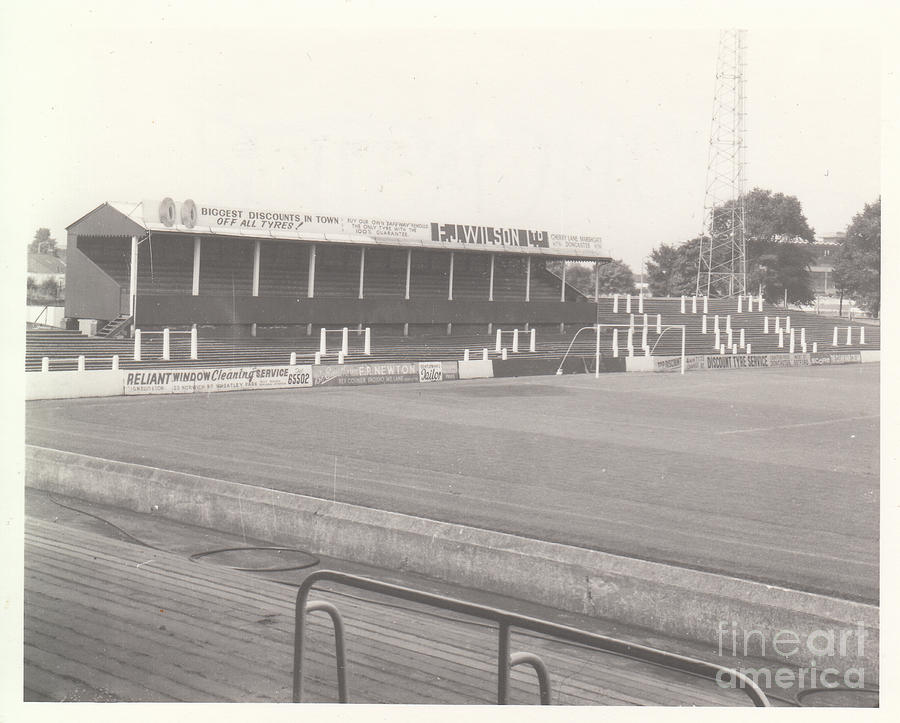 Doncaster Rovers - Belle Vue - Town End 1 - BW - August 1969 Photograph by Legendary Football Grounds