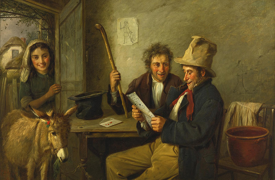 Donkey and Dealer Painting by Charles Hunt
