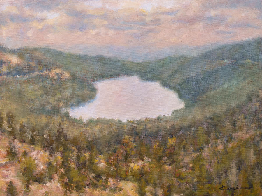Donner Lake Before Storm Painting by Kerima Swain