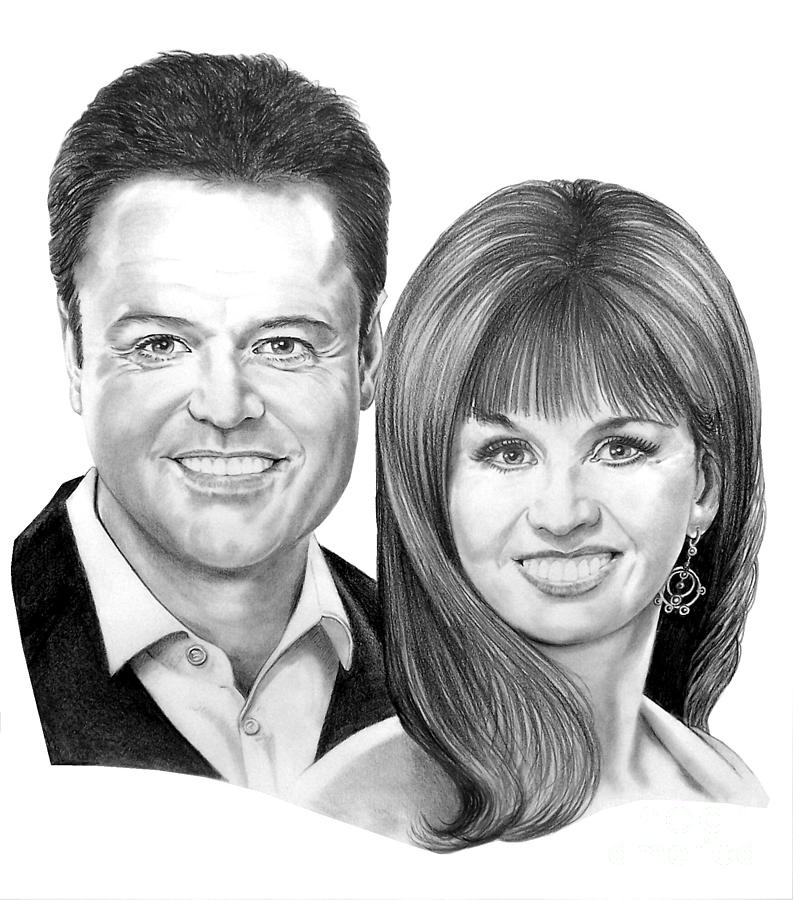 Portrait Drawing - Donnie and Marie Osmond by Murphy Elliott