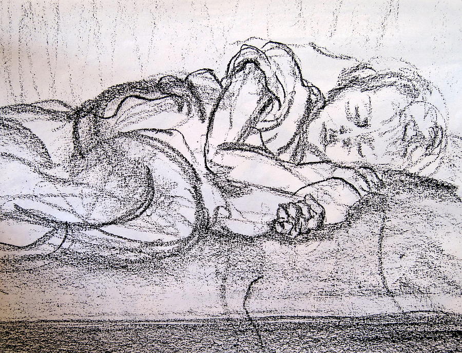 Donnie Sleeping Drawing by Lessandra Grimley