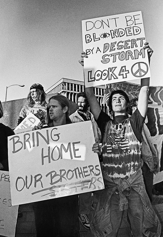 Dont be blinded anti Desert Storm rally Tucson Arizona 1991 Photograph by David Lee Guss