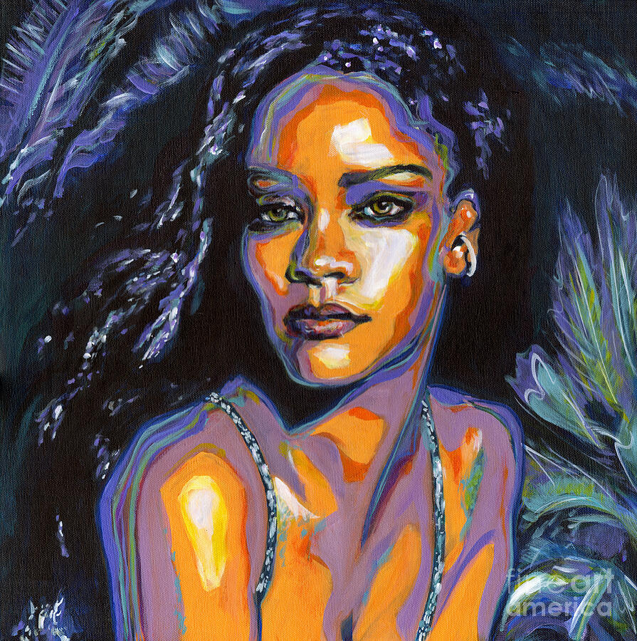 Rihanna with a veil Painting by Viktoryia Lavtsevich - Fine Art