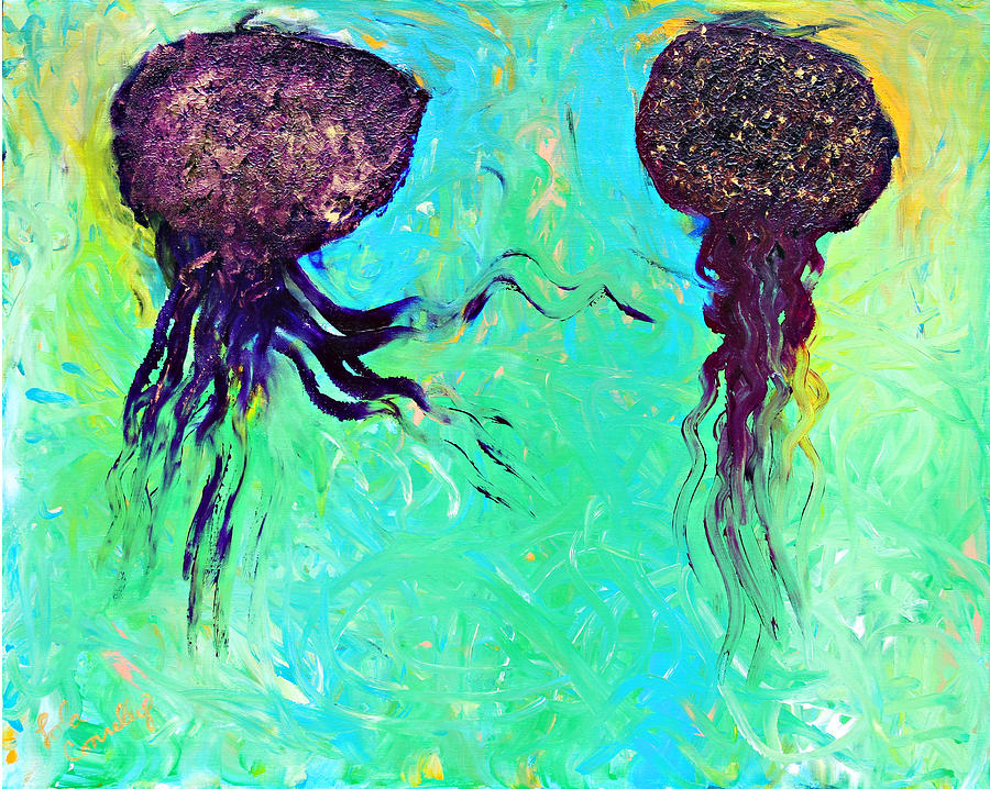 Jellyfish Painting - Dont like you anymore by Lola Connelly