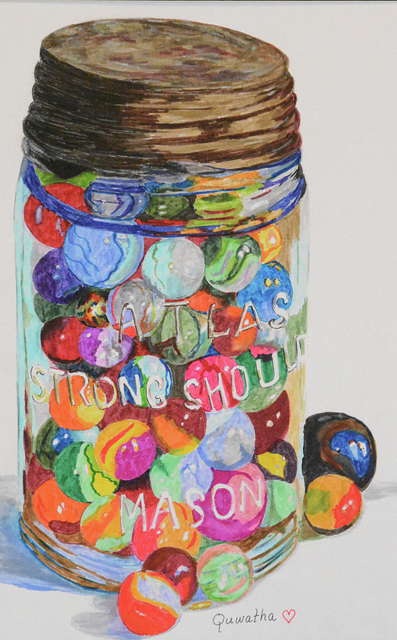Dont Lose Your Marbles Drawing by Quwatha Valentine