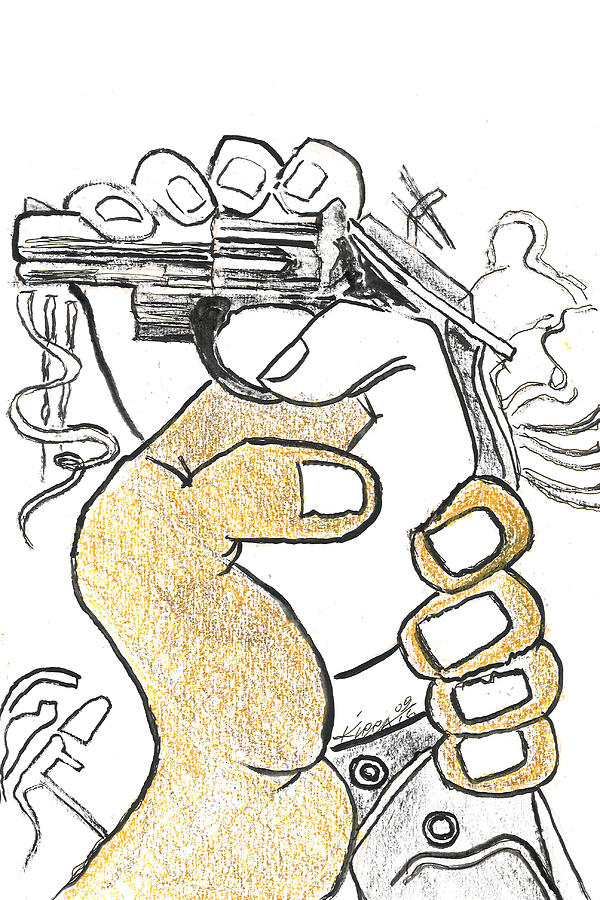 Dont Shoot.Hold Your Fire Drawing by Kippax Williams