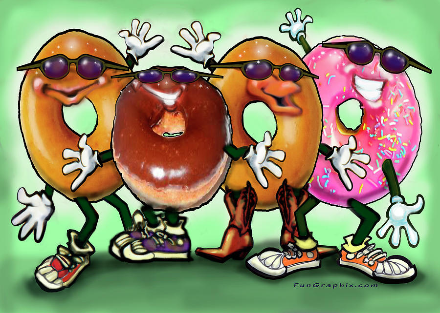 Donut Party Painting by Kevin Middleton