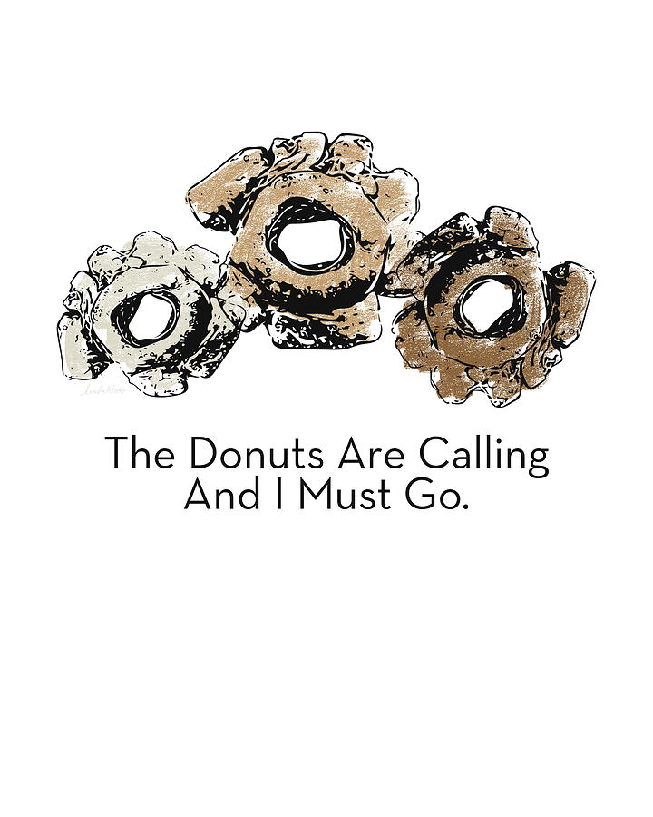 Donuts Calling- Art by Linda Woods Mixed Media by Linda Woods