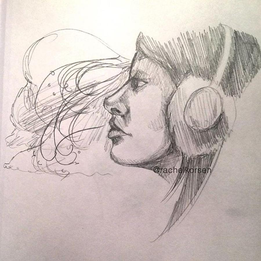 Music Photograph - Doodle From Sketch Book From Several by Rachel Korsen