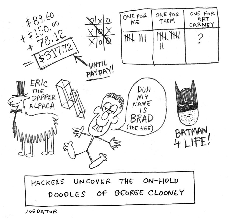 Doodles of George Clooney Drawing by Joe Dator