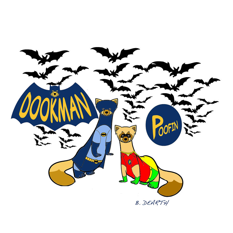 Ferret Digital Art - Dookman And Poofin by Brian Dearth