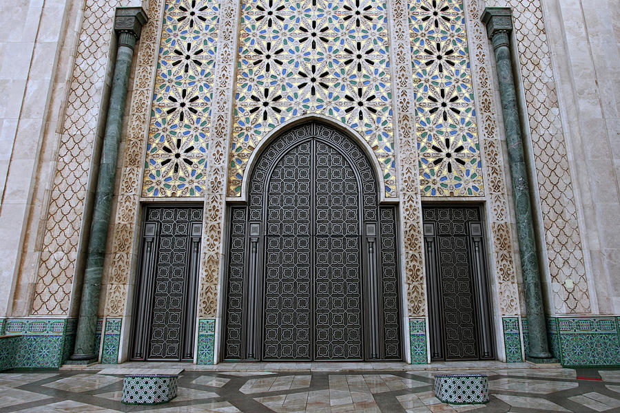 Door and Wall Decoartions of Hassan II Mosque Photograph by Aivar Mikko