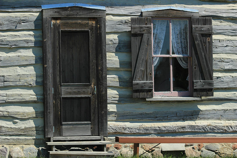 Door And Window In A Log Cabin Photograph By Robert Hamm