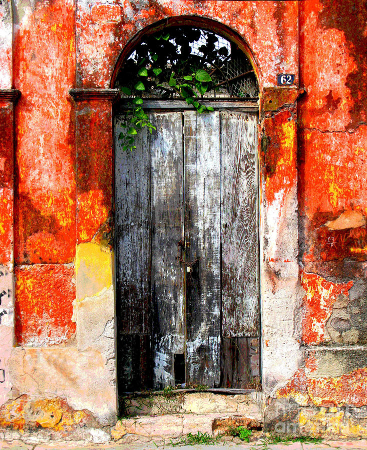 Architecture Photograph - Door at the Red Corner by Darian Day by Mexicolors Art Photography