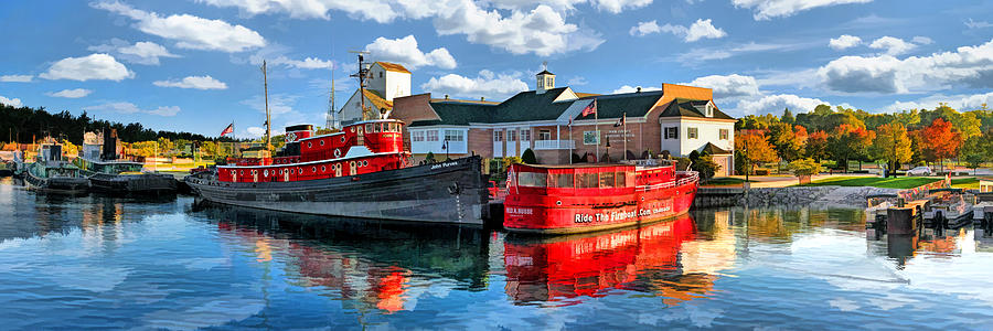 Door County Maritime Museum Panorama Painting by Christopher Arndt