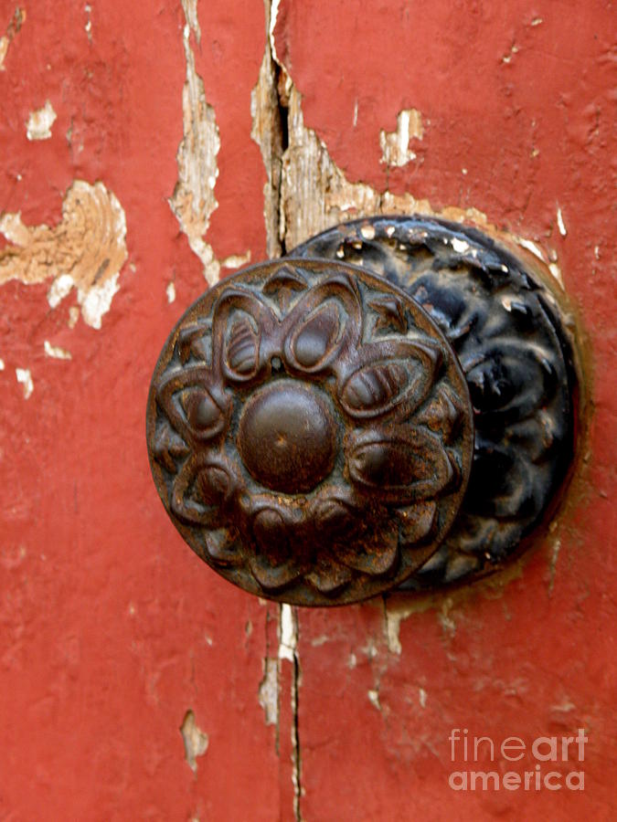 Door Knob on Red Door Photograph by Lainie Wrightson