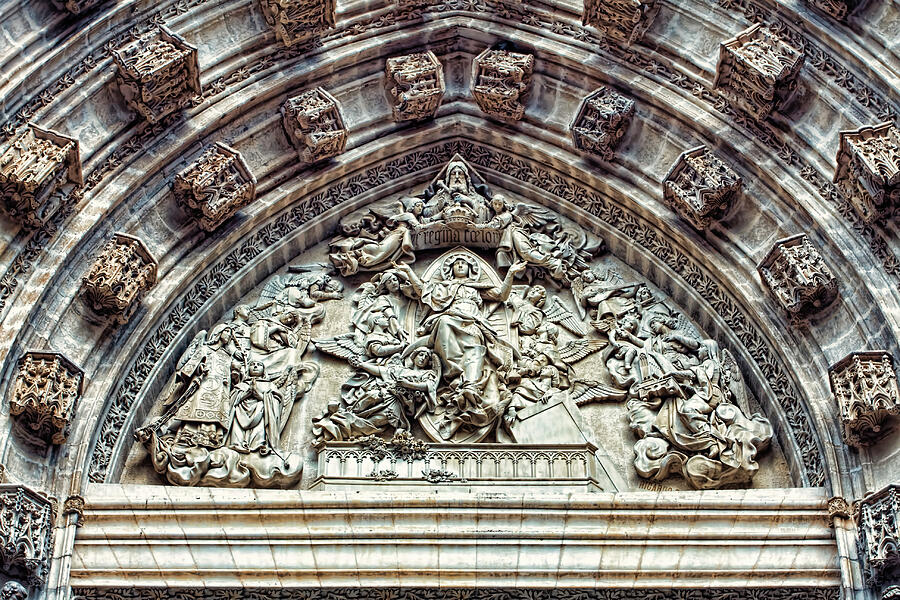 Door of Assumption - detail, Seville Cathedral, Spain Photograph by Tatiana Travelways